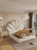 Meubles de salon classiques français antiques, cadre de lit blanc, lit de princesse, meubles royaux classiques italiens luxueux