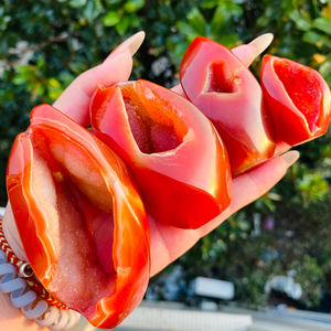 Groothandel natuurlijke rode agaat kristallen ambachtelijke vormgeving vlam geode kwarts kristal gepolijst voor cadeau bruiloft - Product Image 4