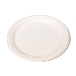 Assiette ronde jetable 6-10 pouces en pulpe de canne à sucre biodégradable pour les fêtes - Product Image 1