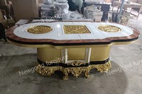 Ensemble Table à Manger Baroque Or Royal Design Européen de Luxe pour Maison Villa Hôtel en Métal pour Salon Salle à Manger Meuble de Maison
