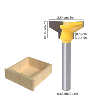 Fresa de ranurado en T de acero de tungsteno con vástago de 1/4\" para cerraduras de cajones, para construcción de cajones y carpintería, personalizable ODM/OEM