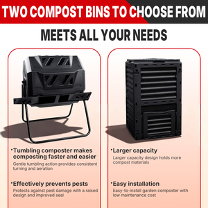 One99 Factory Direct 300L Poubelle à <span class=keywords><strong>compost</strong></span> de jardin en plastique grande capacité <span class=keywords><strong>pour</strong></span> le recyclage des déchets organiques en vrac - Product Image 4