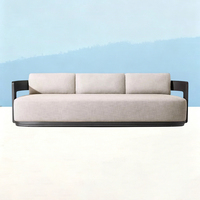 Moderne Luxus-Sektionalsofa-Garnitur aus Teakholz für den Garten, Langlebige Outdoor-Möbel für Hotels, Aluminium-Gartensofa-Set