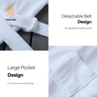 Nouveau design personnalisé Hilton Luxury Hotel Peignoir en tissu éponge blanc 100% coton Col châle Velours Spa Robe