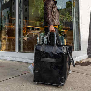 Direct Factory Convenient PP Material <b>Laundry</b> Shopping Rolling Tote <b>Bag</b> with Foldable & Rolling Design Trolley Style Tote - Product Image 6