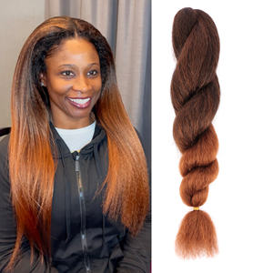 ORT Marley Recto Suave 26 pulgadas Yaki Kinky Bulk Vixen Crochet Hair 65g Ombre Crochet Trenzas Extensión de cabello para mujeres negras - Product Image 1
