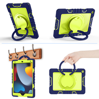Coque de protection robuste en silicone pour PC, avec béquille rotative à 360° et sangle de transport, pour iPad 10.2 (7e, 8e, 9e génération)