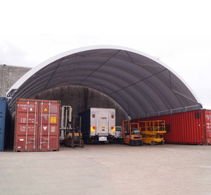 W66'xl40' PVC không thấm nước Dome công nghiệp vận chuyển mạnh mẽ container nơi trú ẩn lưu trữ Lều thép nơi trú ẩn cho container nhà - Product Image 4