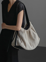 Sac de voyage léger en toile grande capacité avec cordon de serrage, style tendance urbaine pour porté en bandoulière