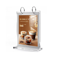 Support de menu A4 personnalisable en forme de T, double face, avec porte-prix, présentoir de prix, support de boissons en plastique à pages rabattables pour hall d'hôtel et bureau