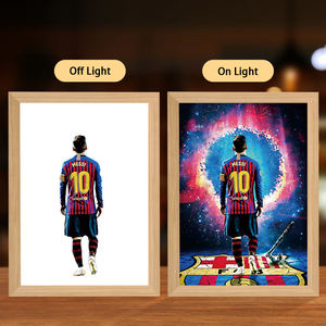 Peinture 4D de Messi, galerie de peinture LED, décoration murale, peinture intelligente, lampe de nuit avec lumières LED, art du football, décoration murale - Product Image 1