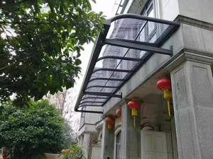 Auvent de porte d'entrée en aluminium, pare-soleil en polycarbonate de style français, auvent pour cour avant, bricolage - Product Image 6