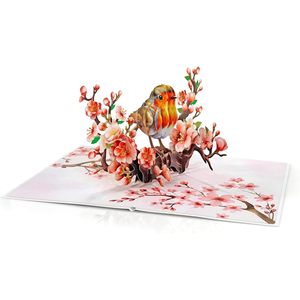 3D Bird Cherry Blossom Pop-Up Birthday Card For Women Wife Girl <b>Sister</b> Mum Valentines Day - Product Image 2