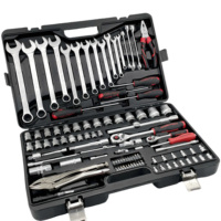 Kit de herramientas de zócalo de trinquete de 100 piezas para motocicletas herramientas de mano personalizables que incluyen cortador de brocas caja de estuche rígido embalaje jardines