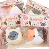 Jouet anti-stress sensoriel en silicone et latex en forme de chat mignon à presser pour enfants, idéal comme cadeau de fête