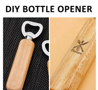 Ouvre-bouteille de bière personnalisé avec logo pour mariage, bar, fête, promotion, ouvre-bouteille à manche en bois