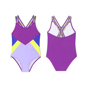 Costume da bagno con stampa Tie-Dye da bambina traspirante per adolescenti Bikini costumi da bagno con reggiseno Push-up e scollo senza spalline - Product Image 4