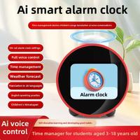 Réveil intelligent IA populaire pour enfants avec écran LCD, commande vocale IA Wi-Fi, design rotatif, horloge de table connectée et fonctionnalités éducatives