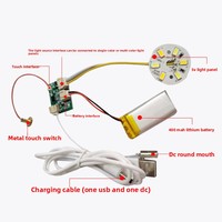 Module de commande tactile à gradation simple/double couleur 5V en aluminium pour veilleuse LED et accessoires de jouets avec batterie intégrée