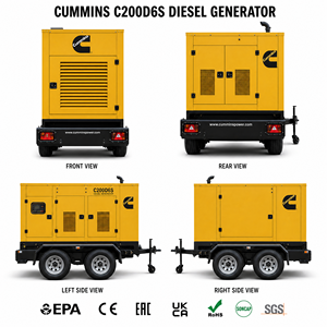 Generador Diésel Silencioso de Alta Resistencia de 50 kVA y 40 kW, Grupo Electrógeno Industrial Trifásico para Grandes Obras de Infraestructura - Product Image 3