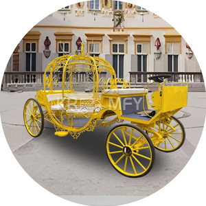 Mariage moderne grandeur nature Cendrillon Citrouille Cheval Charrette Transport spécial Calèche - Product Image 1