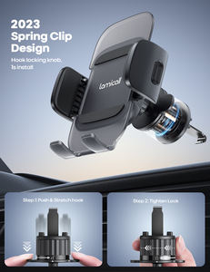 Support de téléphone Lamicall CV09 antidérapant à fixation par gravité pour grille d'aération de voiture, avec verrouillage automatique, pour chauffeurs de taxi - Product Image 2