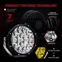 Phare de conduite LED rond de 7 pouces pour Jeep Wrangler, Ford Bronco, F150, Tacoma, RAM 1500, Silverado, tout-terrain 4x4, pare-chocs, barre de protection