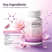 Cápsulas de Inositol 1000mg, Mio-Inositol y D-Chiro-Inositol 40:1, para el Equilibrio Hormonal Femenino, Salud Ovárica, Ácido Fólico y D3, 60 Cápsulas