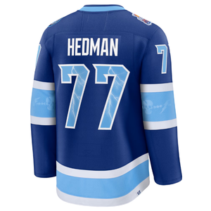 Chemise de hockey Tampa Bay Lightning pour homme, modèle Hedman 77 Stadium Series, bleue, respirante, avec lettrage, pour l'hiver - Product Image 5