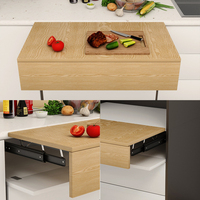 Kit de rail métallique pour extension de table à manger transformable, avec mécanisme de levage automatique bilatéral pour plateau coulissant