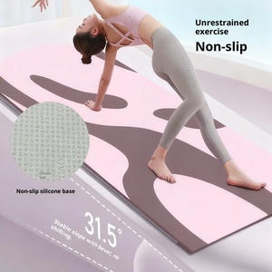 Tapis de yoga personnalisé en suède antidérapant, absorbant les chocs, ovale, demi-lune, élargi, en mousse PU de luxe, antibactérien, 183 cm - Product Image 3