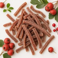 Vente en gros usine : Bandes d'aubépine enrobées de sucre, sans graisses trans, sachet de 120g, emballage sous vide, collation de fruits d'aubépine, personnalisation OEM