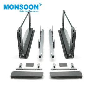 Heavy Duty 167mm Height Double Wall Drawer Channels Kitchen Slim Box Ultra <b>Thin</b> <b>Metal</b> Slim Cabinet Glass Drawer System - Product Image 6