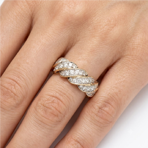 Anillo Trenzado de Diamantes en Oro Sólido de 14K y 18K de Lujo a Precio de Fábrica para Minoristas, Personalizable - Product Image 4