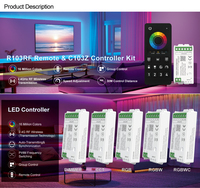 C100Z 4 Zone MESH Remote GroupSync Smart Zigbee Controller App Voice DC12/24V Inalámbrico Cambio de color Controlador de tira de luz LED