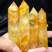 Vente en gros de tour de cristal de guérison en quartz Golden Healer, pierre précieuse naturelle polie, en forme de colonne ou de pointe, pour la décoration intérieure