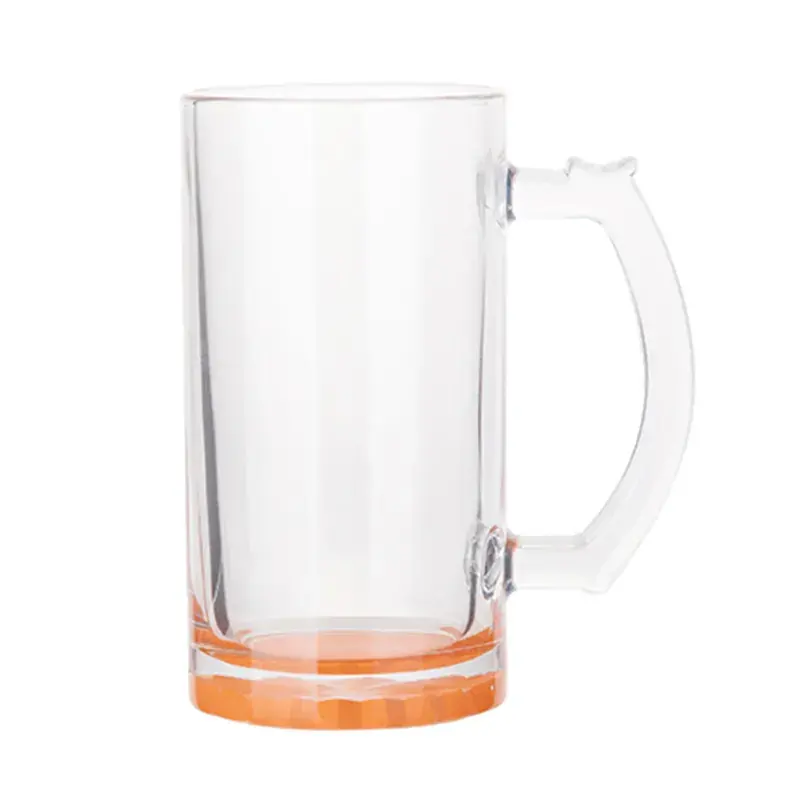Toptan zarif süblimasyon içecek bardağı renkli alt ile özelleştirilmiş renk cam bira Stein 0.4L