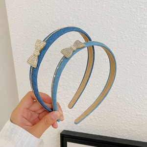 Women Jeans <strong>Headband</strong> for Sale New Arrival Girls Pearl Rhinestones Hairband <strong>Navy</strong> Denim <strong>Headband</strong> - Product Image 4