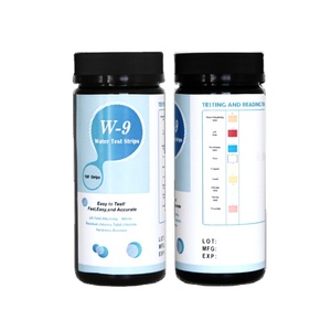 Kit de bandelettes de <span class=keywords><strong>test</strong></span> d'<span class=keywords><strong>eau</strong></span> - 9 en 1, 9 voies pour la qualité de l'<span class=keywords><strong>eau</strong></span> potable, l'<span class=keywords><strong>eau</strong></span> dure et la <span class=keywords><strong>dureté</strong></span> totale, système d'adoucisseur d'<span class=keywords><strong>eau</strong></span> - Product Image 1