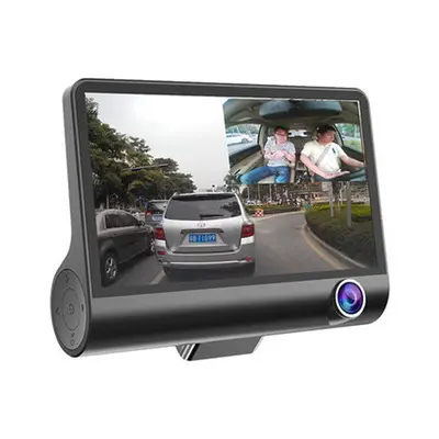 Factory price 3 Dashboard Camera Recorder 4 Inch Screen Video DVR 3 Ways HD Car Black Box Rearview Car DVR Driving Recorder
