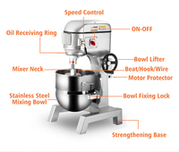 KAINO Mélangeur de pâte automatique commercial en acier inoxydable Mini support de boulangerie à domicile pour gâteau pain pour farine de blé maïs eau