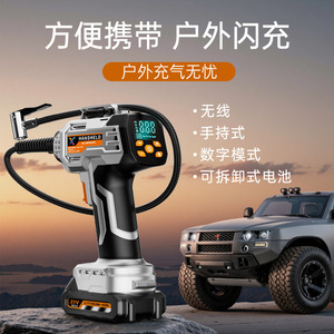 Handheld Air Compressor 12V Lithium Ion <b>Battery</b> LCD Display Portable Tire Inflator Wireless High Pressure <b>Pump</b> - Product Image 2