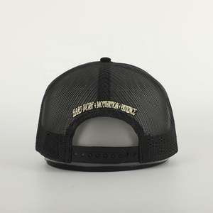 Venta al por mayor de logotipo de impresión personalizada Gorras de malla de algodón negro sombrero Oem al aire libre para hombre bordado 5 Panel deportes de alta calidad gorra de camionero - Product Image 5