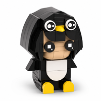 98 pièces de mini blocs de construction GUGU GAGA, figurine de pingouin, jouet de construction DIY, ensemble de décoration de bureau à collectionner, cadeau éducatif pour enfant