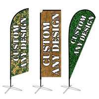 Drapeaux de plage en forme de larme personnalisés en gros, drapeaux verticaux à plumes pour l'extérieur, bannières promotionnelles bon marché, drapeaux en polyester