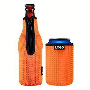 Funda de neopreno personalizada con cremallera para botellas de cola, cerveza y latas, enfriador de bebidas - Product Image 1