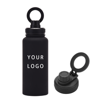 Gobelet personnalisé 32 oz 1000 ml en acier inoxydable à double paroi isolé sous vide avec revêtement en poudre, bouteille d'eau MagSafe avec support pour téléphone