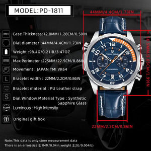 Reloj de Pulsera Pagani Design PD-1811 1811, Nuevo Modelo VK64 de Cuarzo, Manecillas Luminosas, Cronógrafo, Cristal de Zafiro, Resistente al Agua para Hombre - Product Image 4