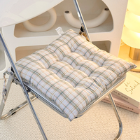 Coussin de chaise épais à carreaux, rembourré en polyester 800g, coussin de siège carré 40x40cm, bicolore pour un confort prolongé lors des longues sessions assises