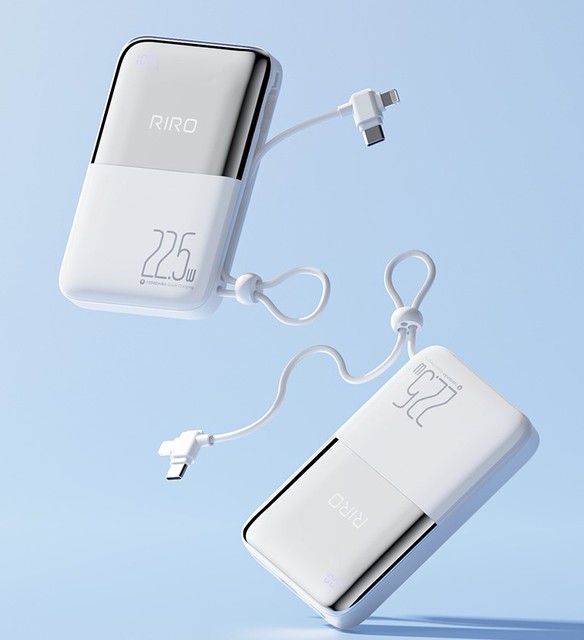Wholesale Battery Charger Portable Power Bank RIRO S30 Type-C Cable Power Bank 10000mah Fast Charging 22.5W Digital Display